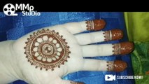 Beautiful Gol Tikki Mehndi Design For Front Hand Latest Floral Arabic Henna Design by MMP
