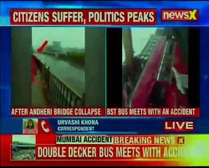 After Andheri bridge collapse; BST double decker bus meets with an accident