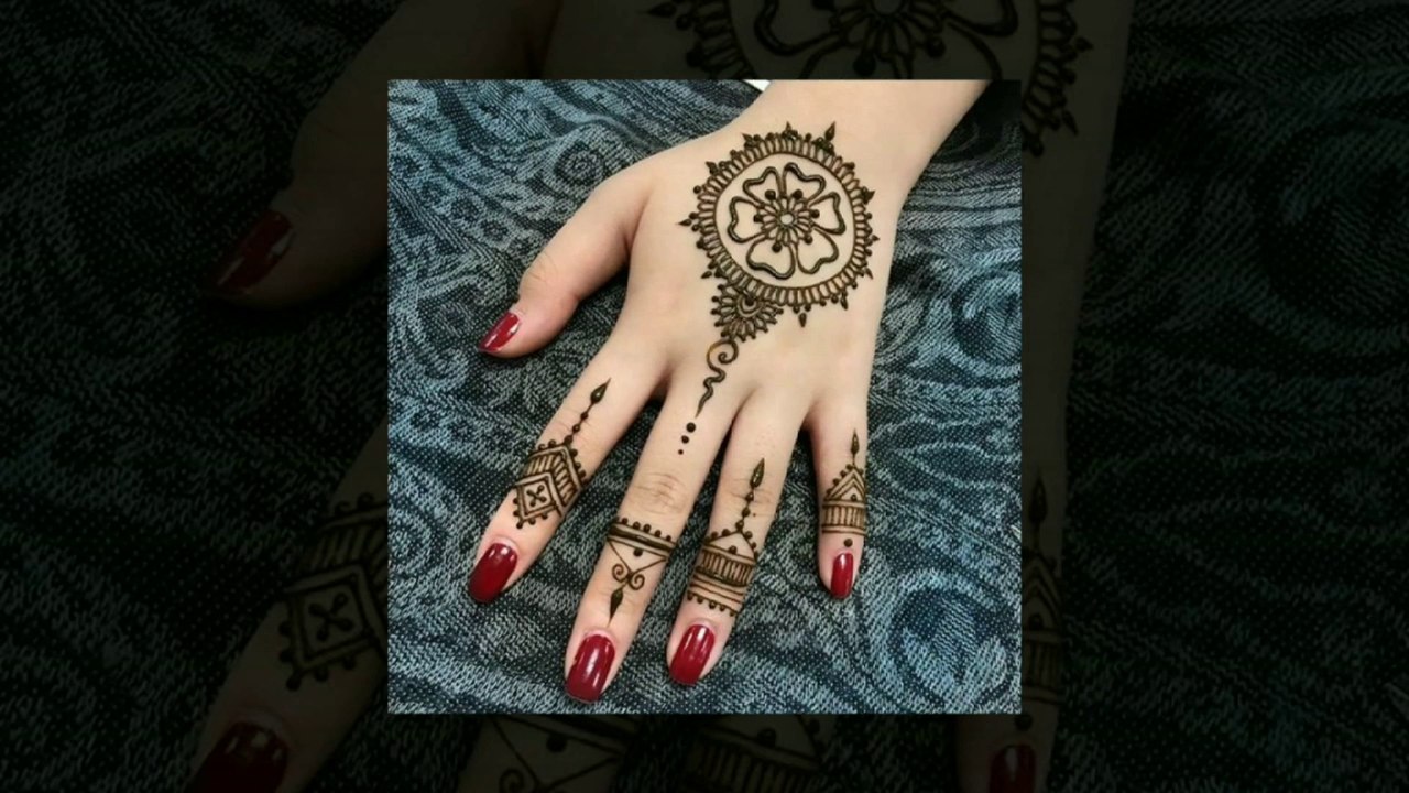 Make stylish round shape henna design for back hand gol tikki ...