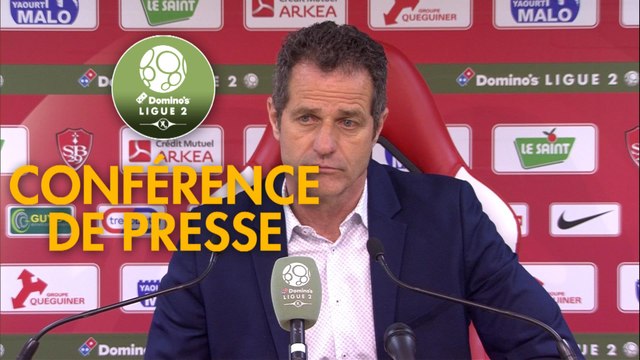 Conférence de presse Stade Brestois 29 - Grenoble Foot 38 (3-1) : Jean-Marc FURLAN (BREST) - Philippe HINSCHBERGER (GF38) - 2018/2019