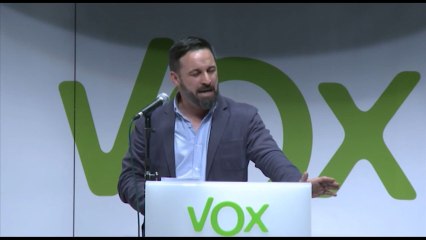 Santiago Abascal, en la Asamblea Ordinaria de Vox, en Madrid.