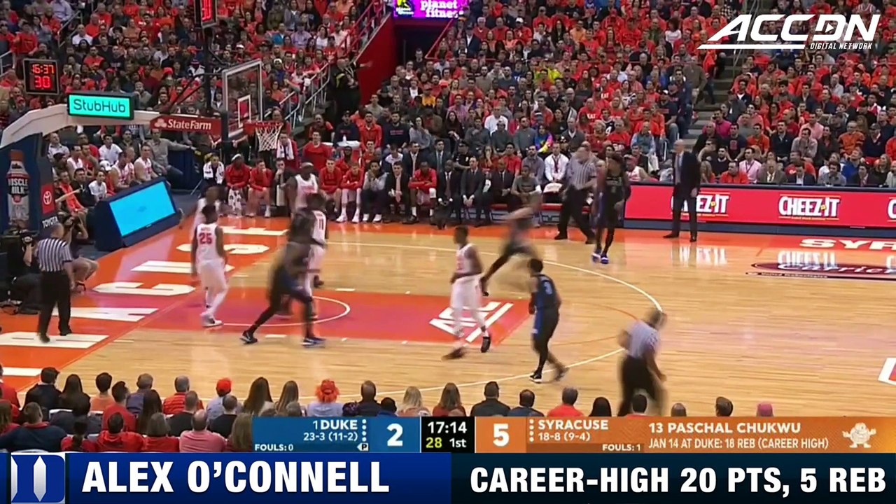 Duke's Alex O'Connell Has Career Night Against Syracuse