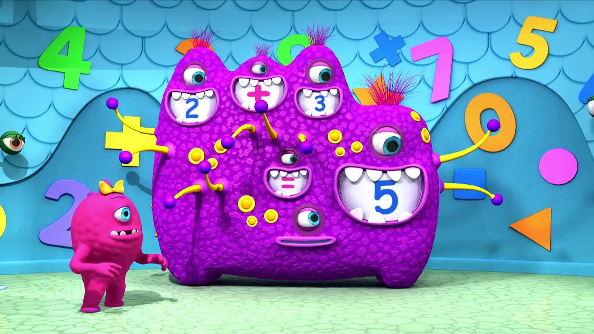Monster Math Squad 104 - Big Monster Mess | Math cartns for Kids | HD | Learn Math
