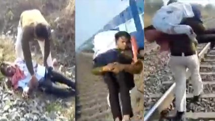 விபத்தில் அடிபட்டவரை 2  கி.மி.தூக்கி சென்று உயிரை காப்பாற்றிய   போலீஸ்