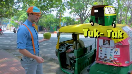 Blippi in India - Learning About the Rickshaw Tuk Tuk for Kids