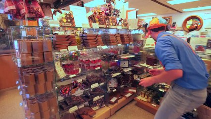 Blippi Tours the Chocolate Factory - Learn about Food for Children