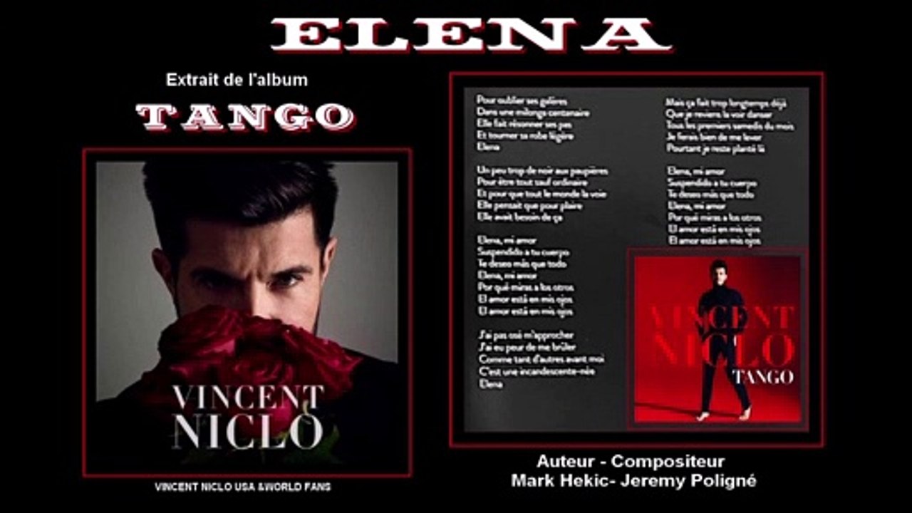VINCENT NICLO ***  ELENA  *** (audio) extrait de l'album TANGO
