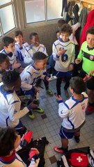 Celebration apres la victoire contre le SFC le 16 fevrier