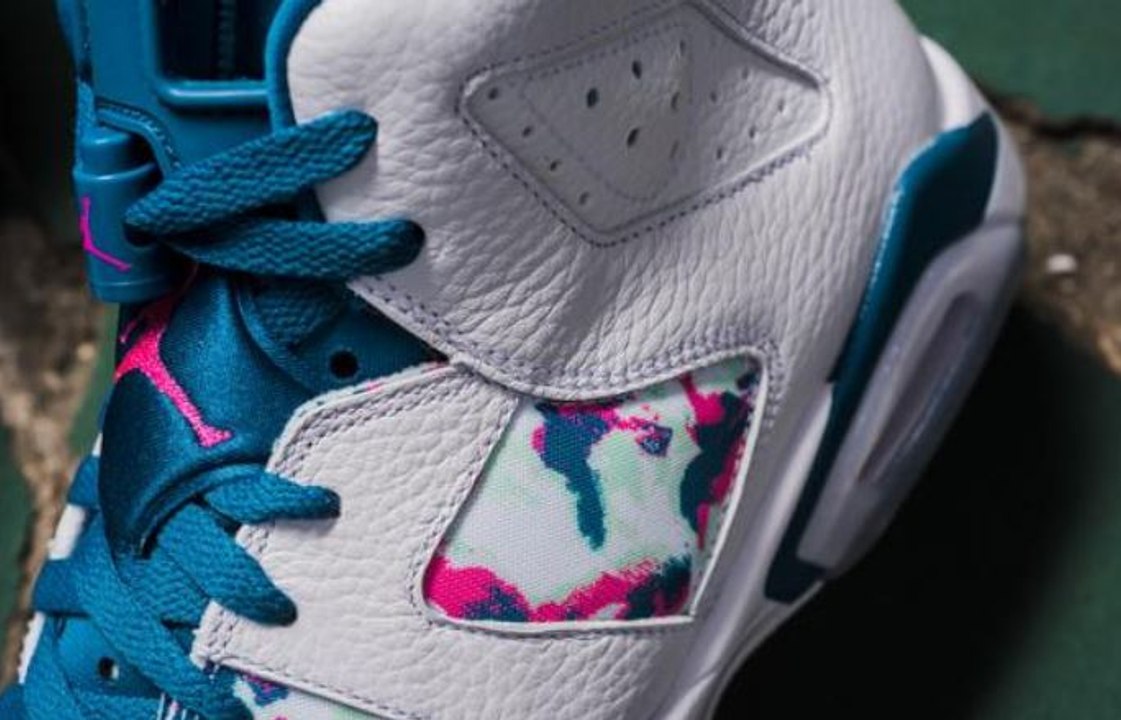 Air Jordan 6 Green Abyss-Laser Fuchsia GS Retro Sneaker Detailed Look Review