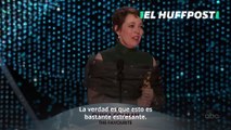 El espontáneo discurso de Olivia Colman al recoger el Oscar a mejor actriz