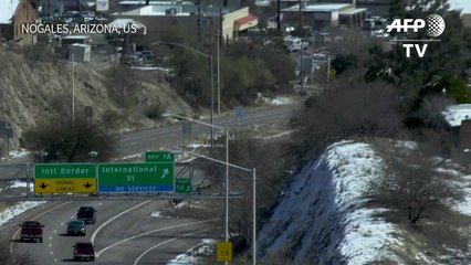 US border with Mexico in Arizona sees rare snow event