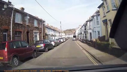 Lucky escape: UK driver's quick reactions save day after little girl walks into road