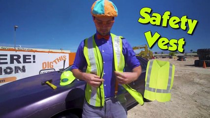 Crush a Car with a Blippi Excavator - Learn English Spelling for Toddlers