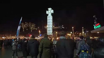 Tüntetések Tallinban az észt függetlenség napján