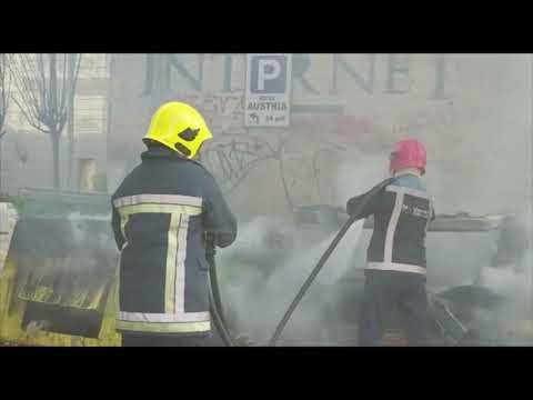 Report TV - Zjarr në kryeqytet, digjen kazanët e mbeturinave te 9-Katshet