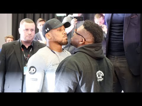 'YOU SCARED!!' - ANTHONY JOSHUA v JARRELL - HEAD TO HEAD @ LONDON PRESS CONFERENCE / JOSHUA-MILLER