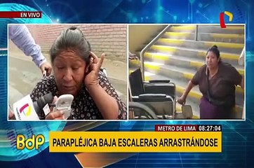 Metro de Lima: mujer con discapacidad tuvo que arrastrarse por escaleras durante una semana