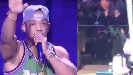 Giannis Antetokounmpo DISRESPECTS Ja Rule, Starts Shooting During His Halftime Performance!