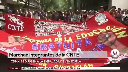 Integrantes de la CNTE protestan en embajada de Venezuela