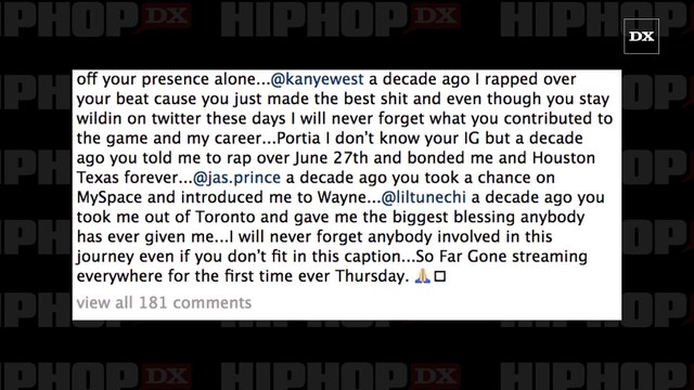 Drake Praises Kanye West As So Far Gone Mixtape Hits Streaming Services For 1st Time