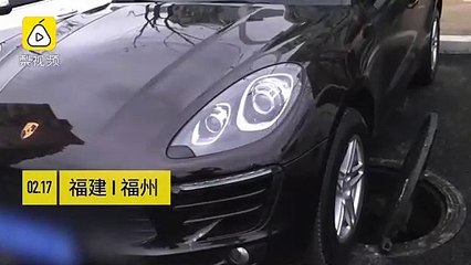 Nắp cổng nổ tung làm hỏng gầm Porsche Cayenne, gây thiệt hại hơn 100 triệu đồng