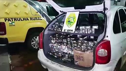 Carro carregado com 250 caixas de essências de narguile é apreendido