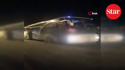 Muavin ve otobüs şoförünün kafasına silah dayayıp rehin aldı