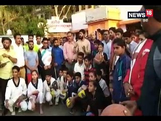 खेल मैदान पर आवासीय हॉस्टल बनाने के फैसले का खिलाड़ियों ने इस तरह किया विरोध-Players protested against the decision to make residential hostels on the playground