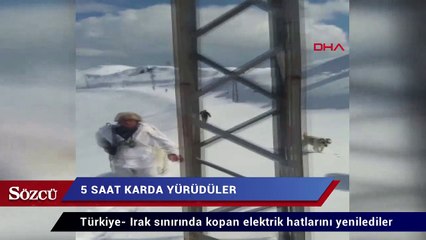 Türkiye- Irak sınırında kopan elektrik hatlarını yenilediler