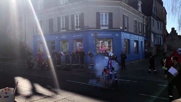 Manifestation des pompiers de la Sarthe au Mans le 26/02/2019
