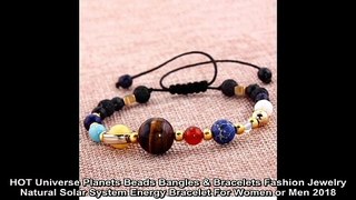 Cool Natural Stone Beads Galaxy Planets Solar System Elastic/Rope Band Bracelet Bangle