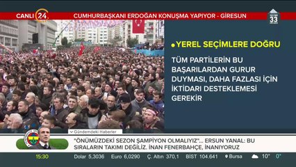 Cumhurbaşkanı Erdoğan Giresun'da