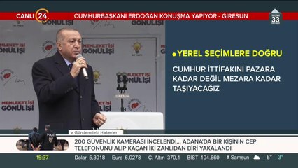 Cumhurbaşkanı Erdoğan Giresun'da