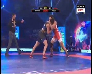 PWL 3 Finals _ koumba Larroque VS Pooja at Pro Wrestling Season 3 _Full Match