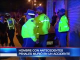 Hombre con antecedentes penales murió en un accidente