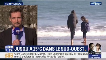 D'après ce spécialiste du climat, des périodes aussi chaudes en février "avaient beaucoup moins de chance d'exister il y a un demi-siècle"