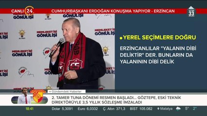 Başkan Erdoğan, Erzincan'da konuşma yapıyor
