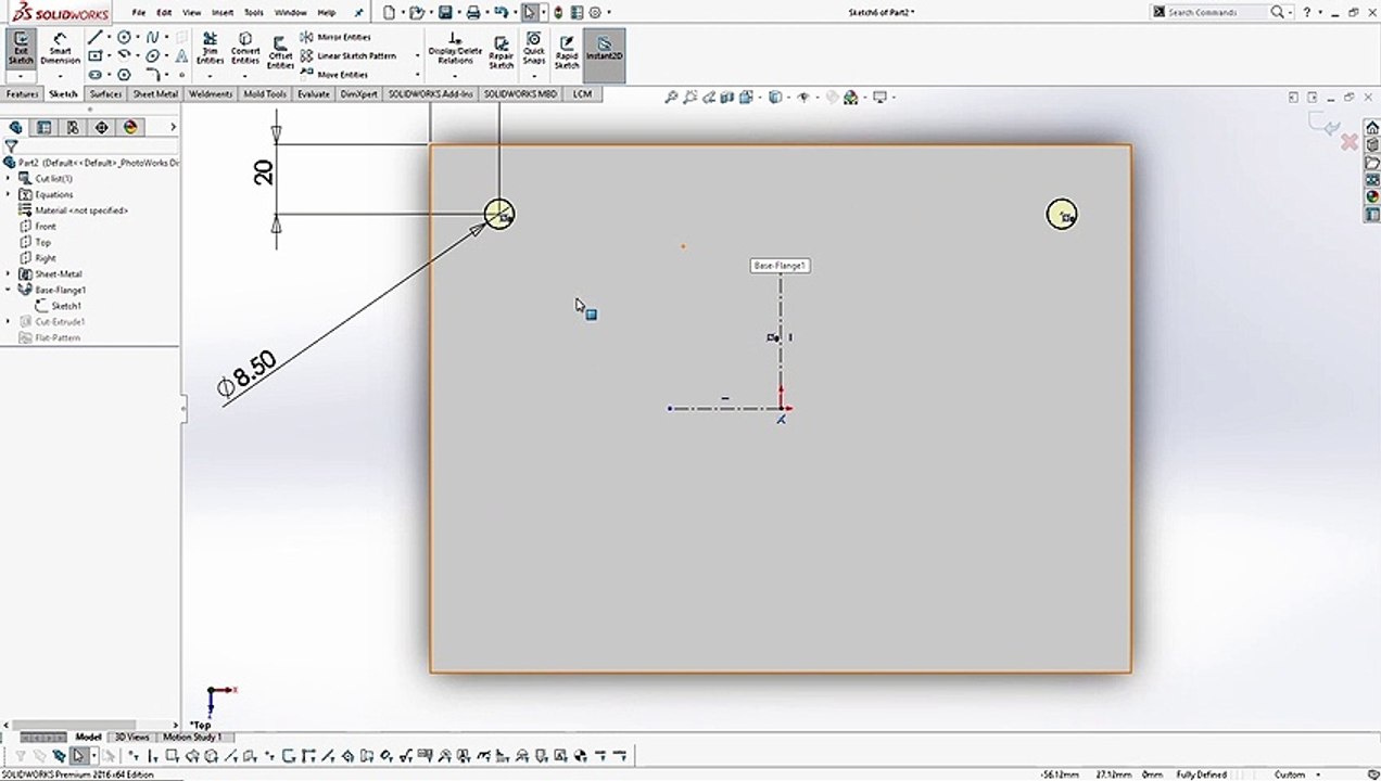 LCM - SOLIDWORKS FRANCAIS – SYMETRIE DANS UN ESQUISSE