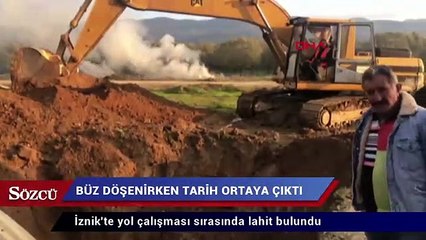 Çevre yolu çalışmasında büz döşenirken tarih ortaya çıktı