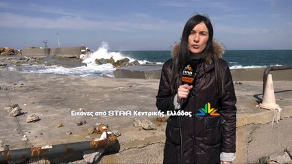 Ζημιές στο λιμάνι Μαντουδίου από την Ωκεανίδα