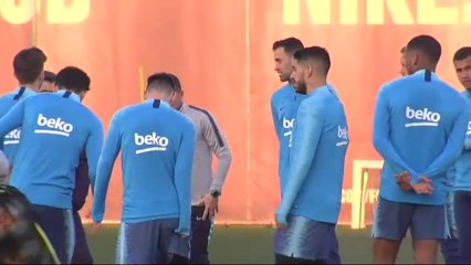 Último entrenamiento del Barcelona antes de El Clásico de Copa del Rey