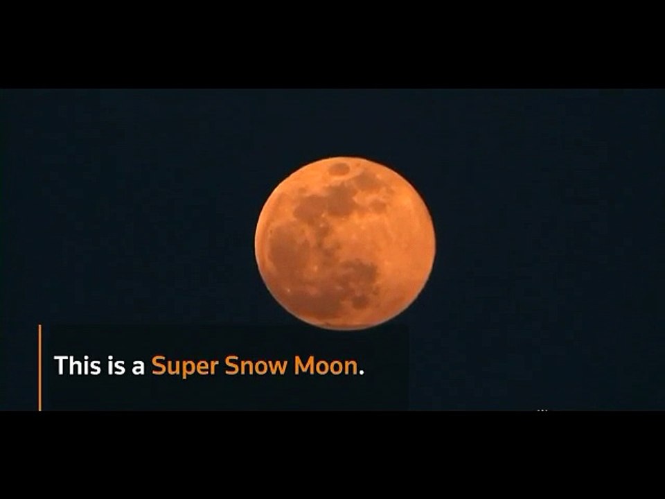 The night sky in Europe was host to a Super Snow Moon