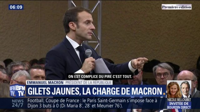 La mise en garde de Macron aux gilets jaunes: Lorsqu’on va dans des manifestations violentes, on est complice du pire