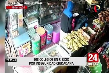Informe 24: más de 100 colegios en riesgo por inseguridad ciudadana