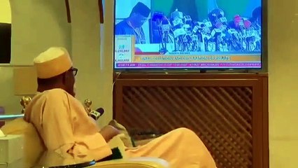 See President Buhari's Reaction When He Was Declared Winner Of 2019 Presidential Election