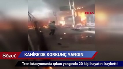 Kahire'de tren istasyonunda yangın