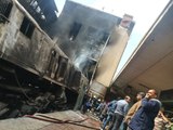 فيديو مروع للحظة اصطدام وإنفجار قطار في محطة مصر