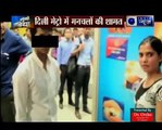 Girl slapping man for eve teasing on Delhi metro train