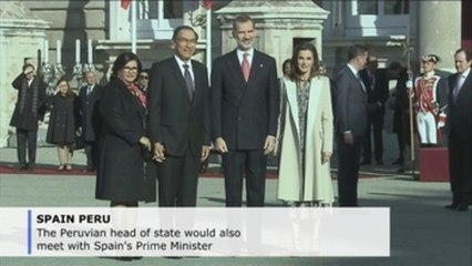 Spain's king, queen welcome Peru's president for first state visit