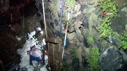Sarıyer’de istinat duvarının çökme anı kamerada
